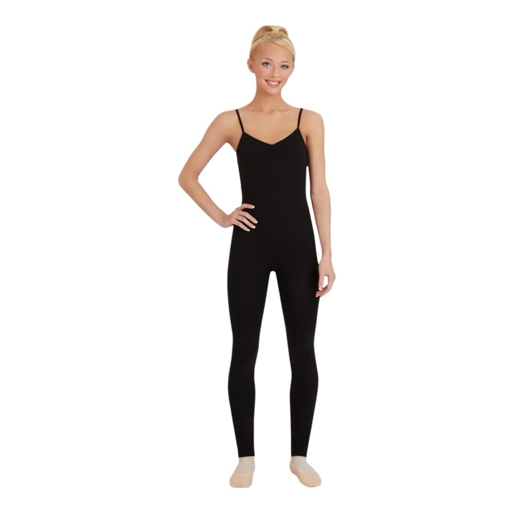 Capezio Black Spaghetti Strap Jumpsuit Size M